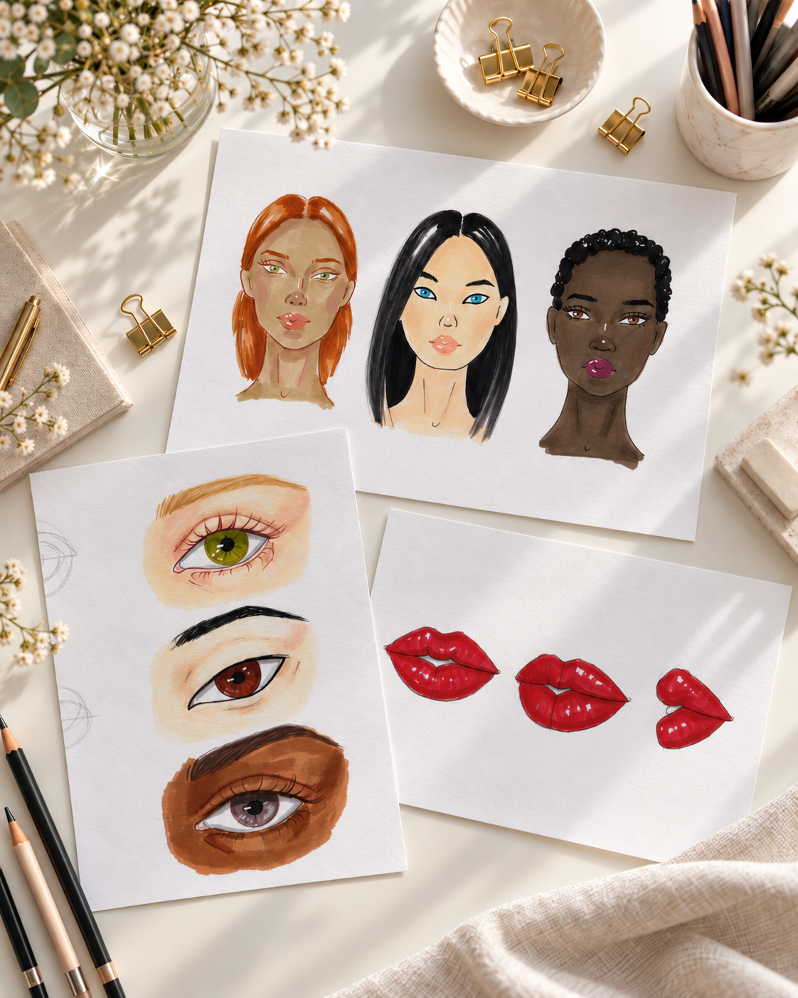 FACE SKETCHING – FEMALE FACE (ENGLISH)